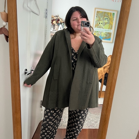 Jackets & Blazers - Dark green plus size skater coat